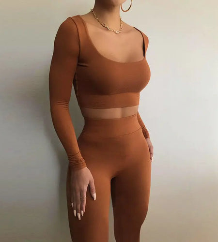 Gym Crop Tank Top Leggings Set